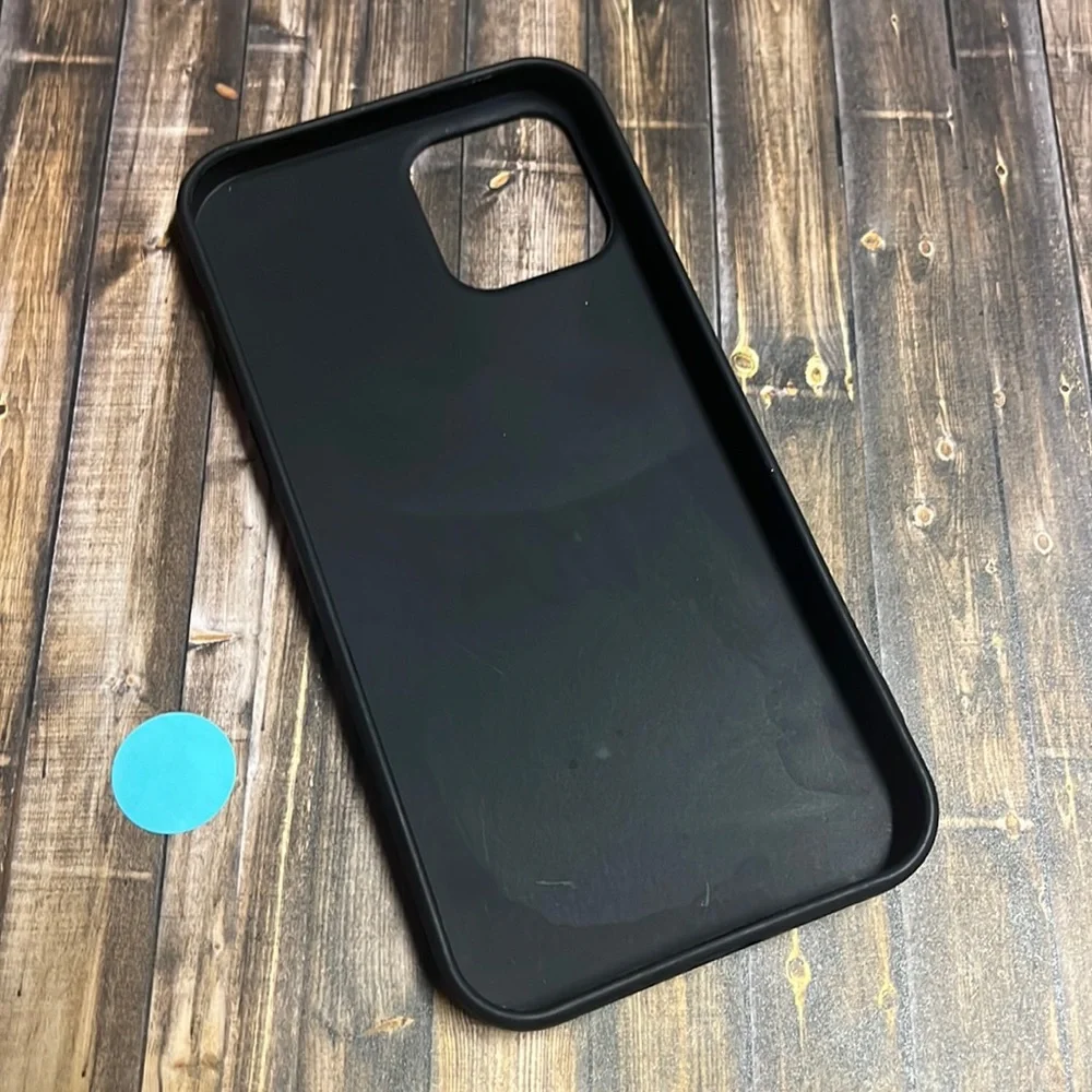 5for$10 Matte Black iPhone 12 Floral Phone Case Colored Flowers Soft colors